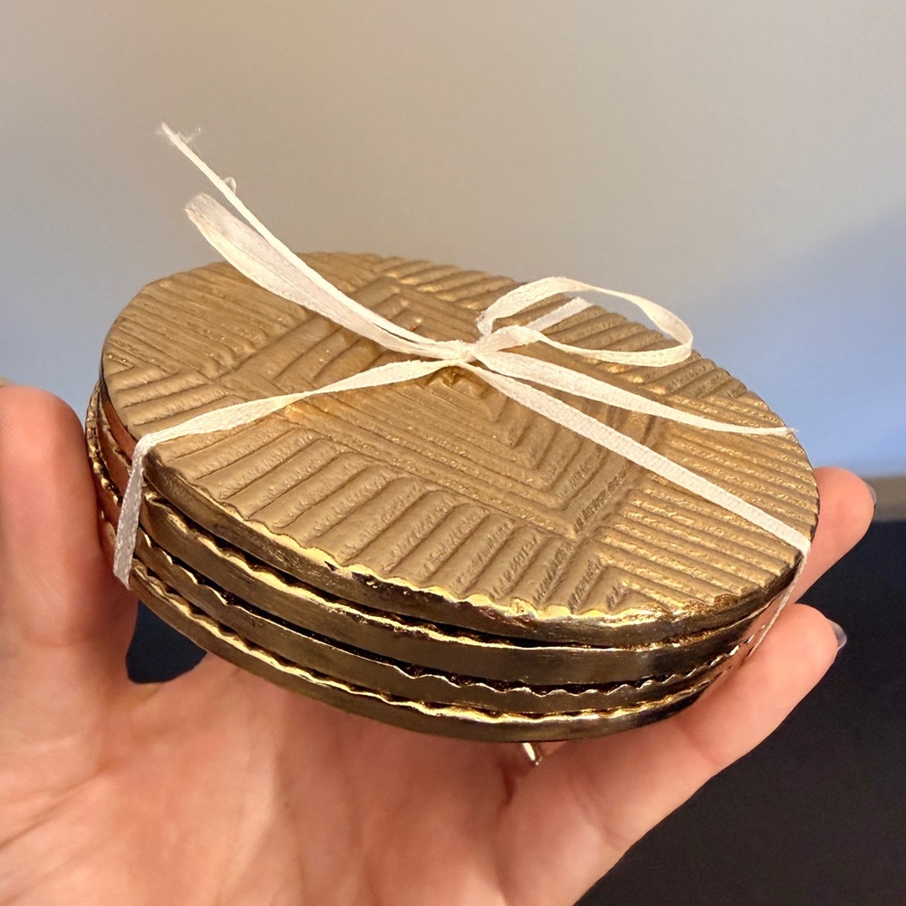 Gold Textured Coasters Set